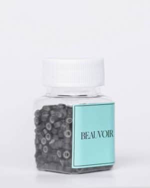 Beauvoir Hair Aluminum Silicone Lined Beads Black